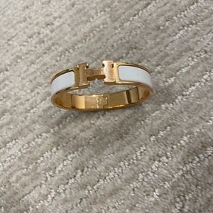 Rose gold and white Hermes bracelet